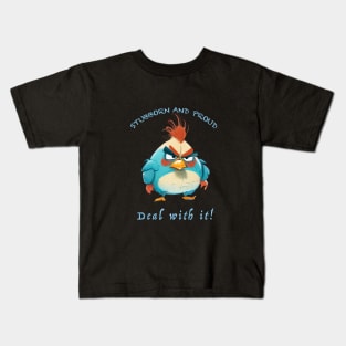 Rooster Stubborn Deal With It Cute Adorable Funny Quote Kids T-Shirt